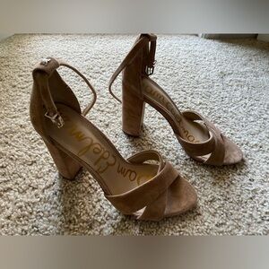 NWT Sam Edelman Tan Heels with Ankle Strap